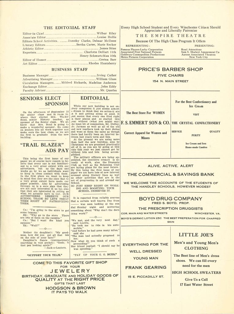 Handley - Trailblazer newspaper - Number 01 - October 15, 1923 - page 2